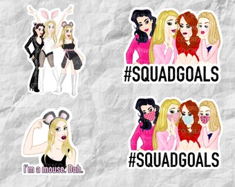 Mean Girls Stickers & Magnets | #SQUADGOALS | The Plastics | I'm a Mouse Duh | Face Mask Sticker | Laptop, Planner, Water Bottle Stickers