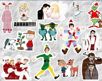 Christmas Movie Stickers and Magnets | Holiday Movie Classics | Laptop, Planner, Water Bottle Stickers