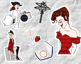 Pretty Woman Stickers & Magnets | Movie Stickers | Rom Com Stickers | Laptop, Notebook, Planner, Water Bottle Stickers