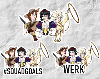 9 to 5 Stickers & Magnets | #SQUADGOALS Stickers | WERK | Movie Stickers | Classic Movie Stickers | Laptop, Planner, Water Bottle Sticker