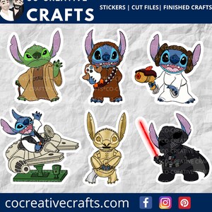 Stitch Takes on Star Wars | Movie Stickers | Stickers | Laptop, Planner, Water Bottle Sticker