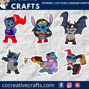 Stitch Takes on DC Comics | Movie Stickers & Magnets | Laptop, Planner, Water Bottle Sticker