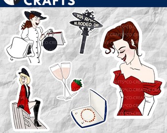 Pretty Woman Stickers & Magnets | Movie Stickers | Rom Com Stickers | Laptop, Notebook, Planner, Water Bottle Stickers