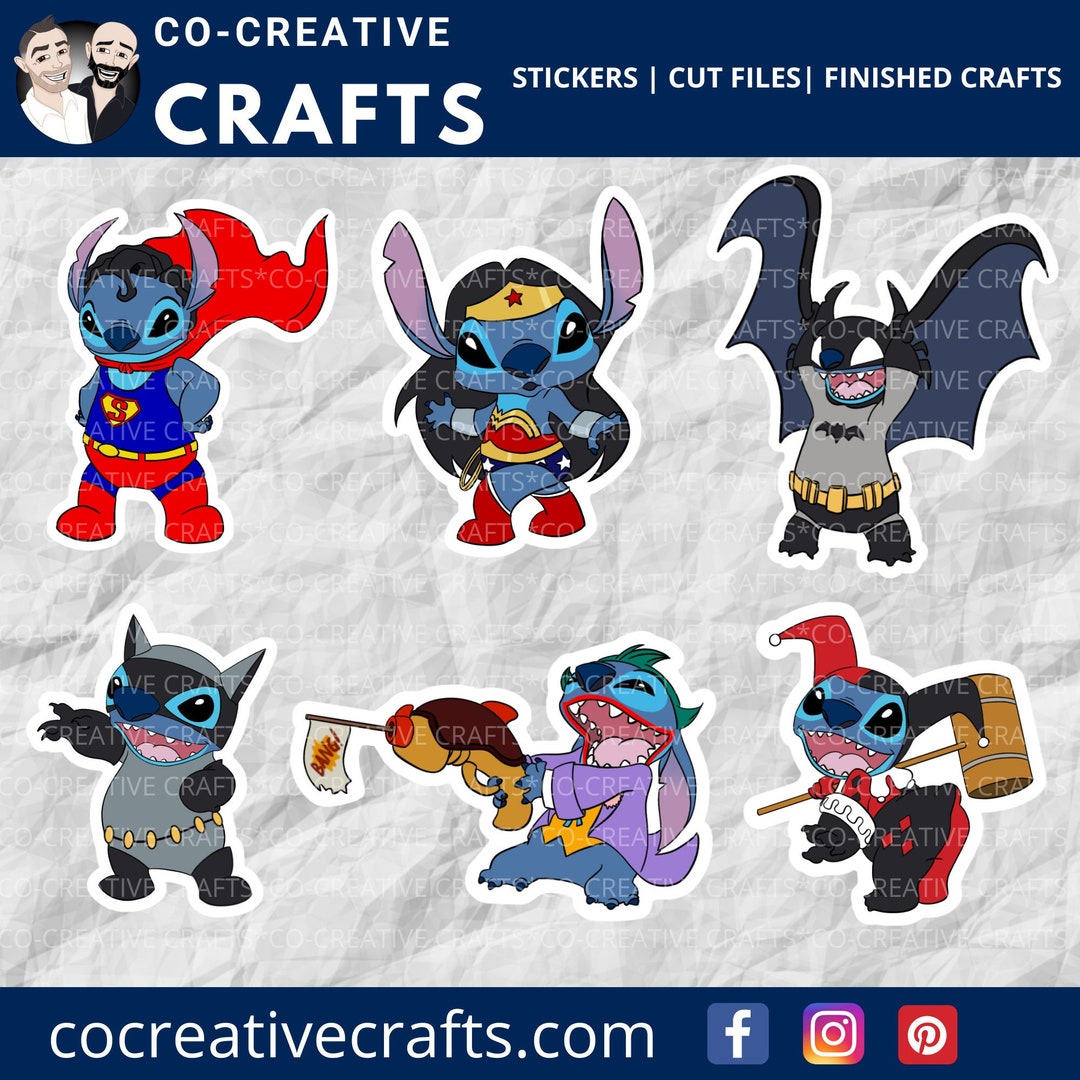 Stitch Takes on DC Comics | Movie Stickers & Magnets | Laptop, Planner ...