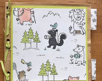 Vacation Scrapbook, Camping Scrapbook, Animal Camping Scrapbook, Animal Vacation Scrapbook, Scrapbooks