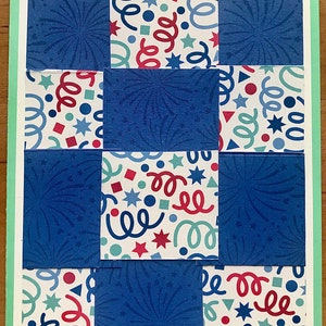 Cartes du jour de l'indépendance, cartes du 4 juillet, cartes de style courtepointe, cartes du jour de l'indépendance de style courtepointe