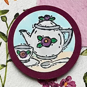 Mothers Day Cards, Floral Mothers Day Cards, Teapot Mothers Day Cards, Mothers Day Cards for Anyone image 2