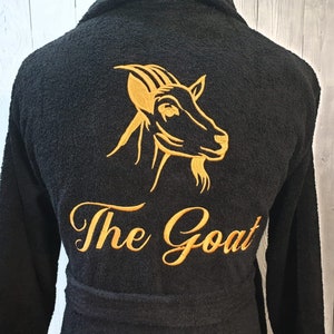 Personalized Custom Bath Robe For Men, Robe For Women, Customized Bath Robe, Spa Robe, Goat Embroidery
