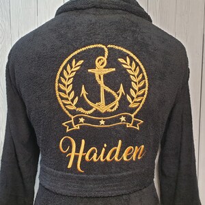 Personalized Custom Bath Robe For Men, Robe For Women, Customized Bath Robe, Spa Robe, Anchor Embroidery