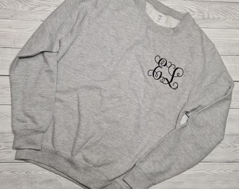 Initials embroidered sweatshirt, your personalized monogram
