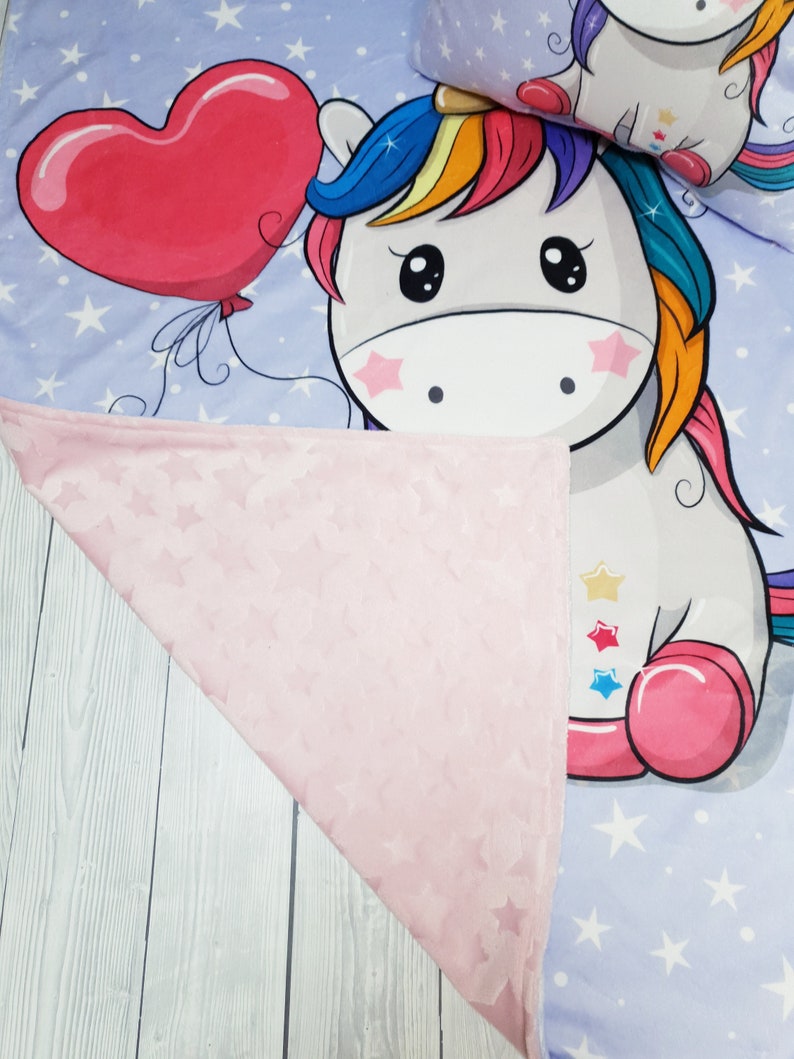 Personalised baby plush unicorn blanket cushion with name Etsy