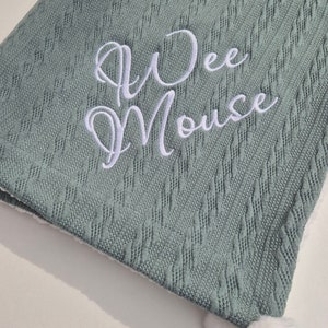 Personalized Baby Blanket: Embroidered Cable Knit Sherpa Blanket