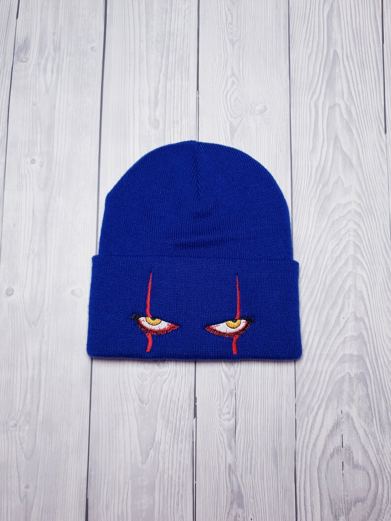 Embroidered Beanie Pennywise Scary Eyes Beanie Hat Etsy UK