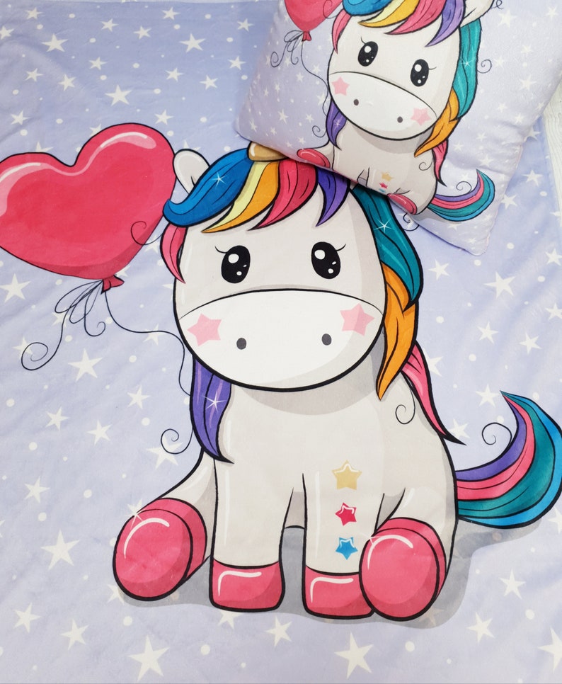 Personalised baby plush unicorn blanket cushion with name Etsy