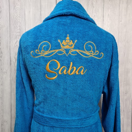 Personalised Custom Men Bathrobe lion Embroidery Etsy