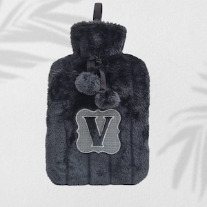Monogrammed Faux Fur Hot Water Bottle: Personalized Cozy Gift