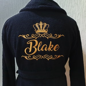 Personalized Custom Bath Robe For Men, Robe For Women, Customized Bath Robe, Spa Robe, Crown Embroidery