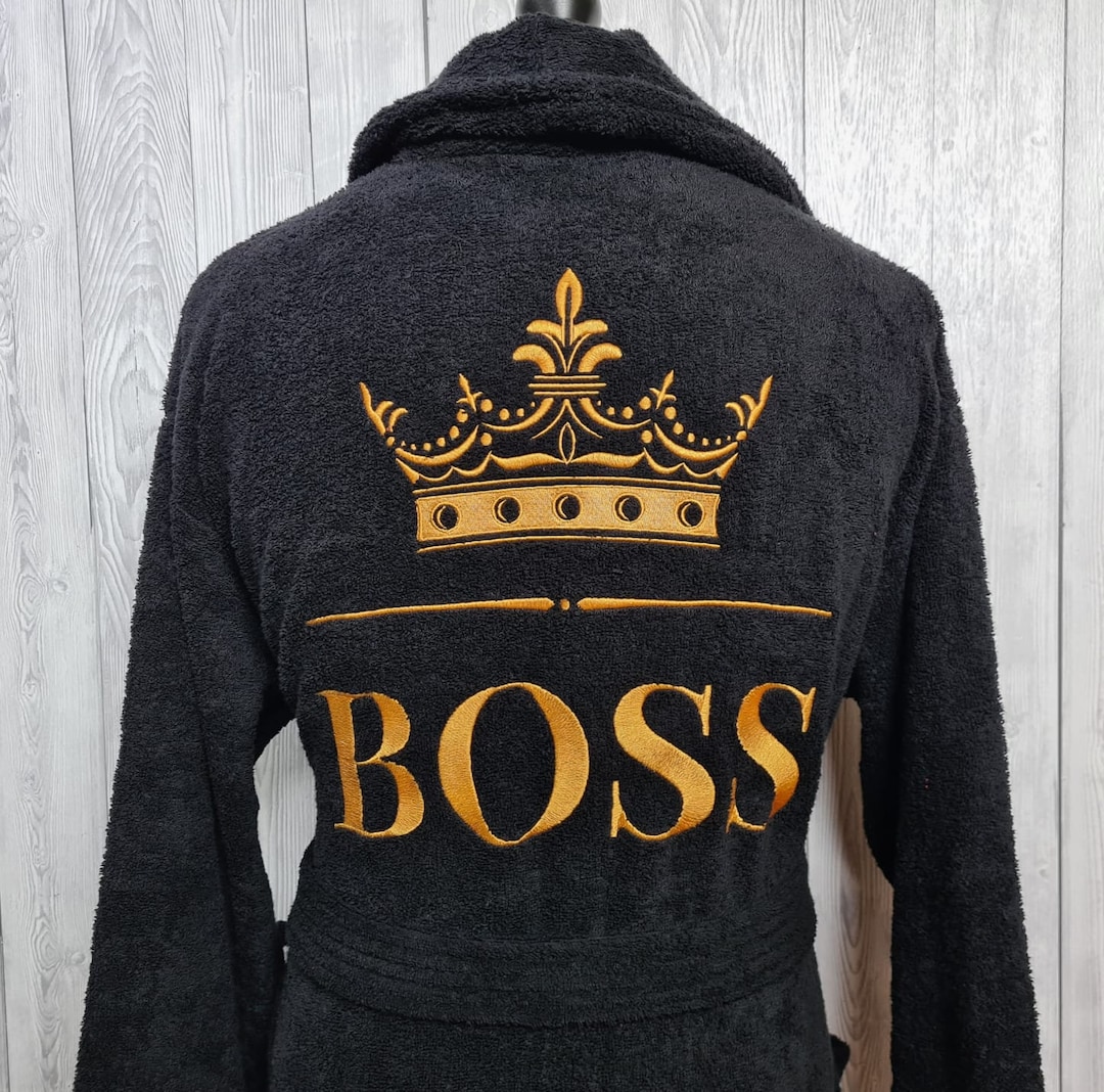 Personalized Terry Cloth Robe: Embroidered Crown, Custom Text - Etsy