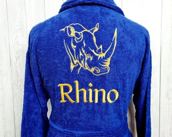 Personalized Embroidered Bath Robe: 100% Cotton Spa Robe