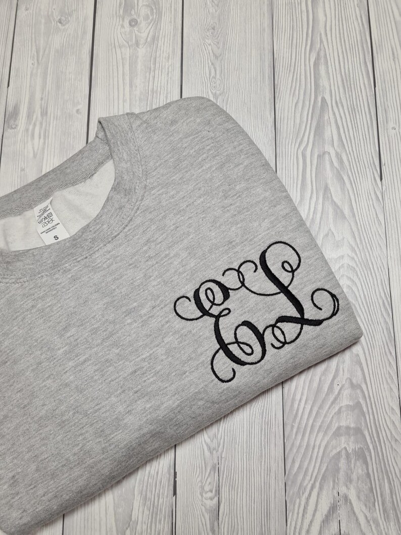Initials embroidered sweatshirt your personalized monogram Etsy