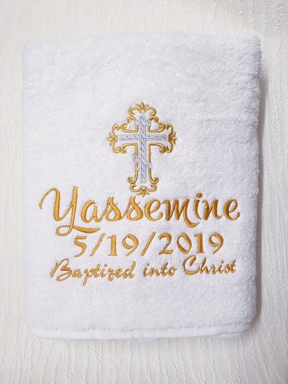 personalised christening towels