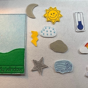 Embroidered felt weather board