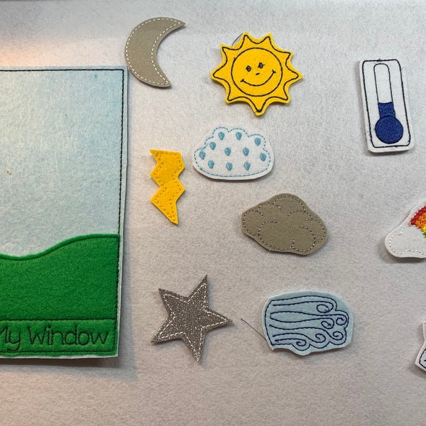 Embroidered felt weather board