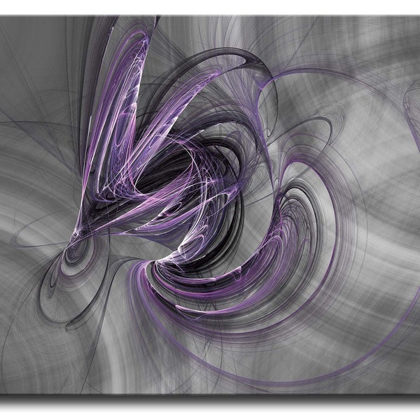 1 Rona Purple Grey Digital  Canvas Print Ready To Hang Limited Edition Office Living Room Bedroom Abstract Colourfull Modern Wall Hanging
