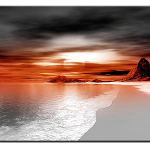 Gravity 6 Orange Grey Canvas Print Ready To Hang Limited Edition Office Living Room Bedroom Abstract Colourfull Modern Art Handmade Original