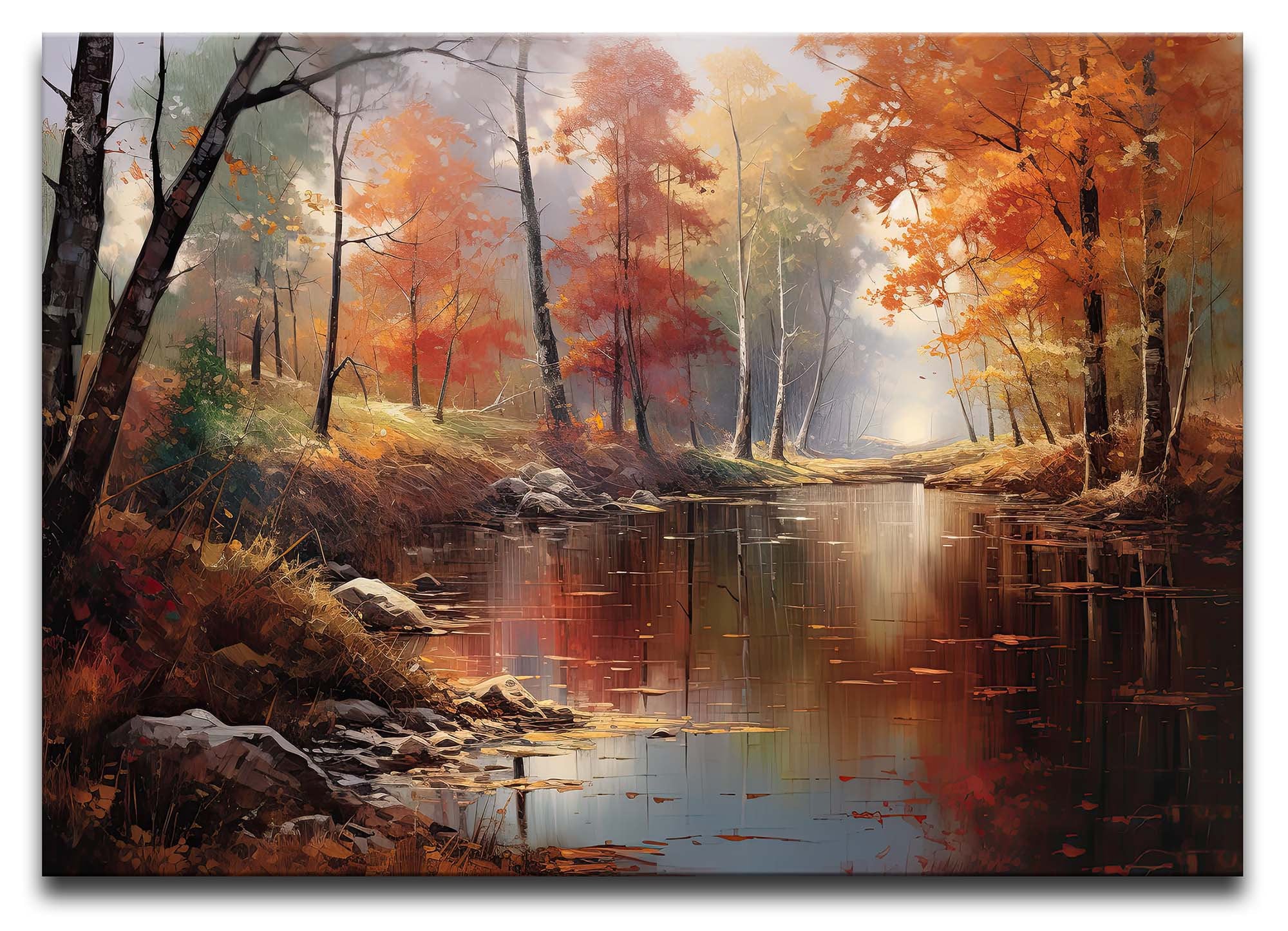 Leinwanddruck Fertig zum Aufhängen Limitierte Auflage Büro Wohnzimmer Schlafzimmer Abstrakte Bunte moderne Kunst Handgemachtes Original Serene 3