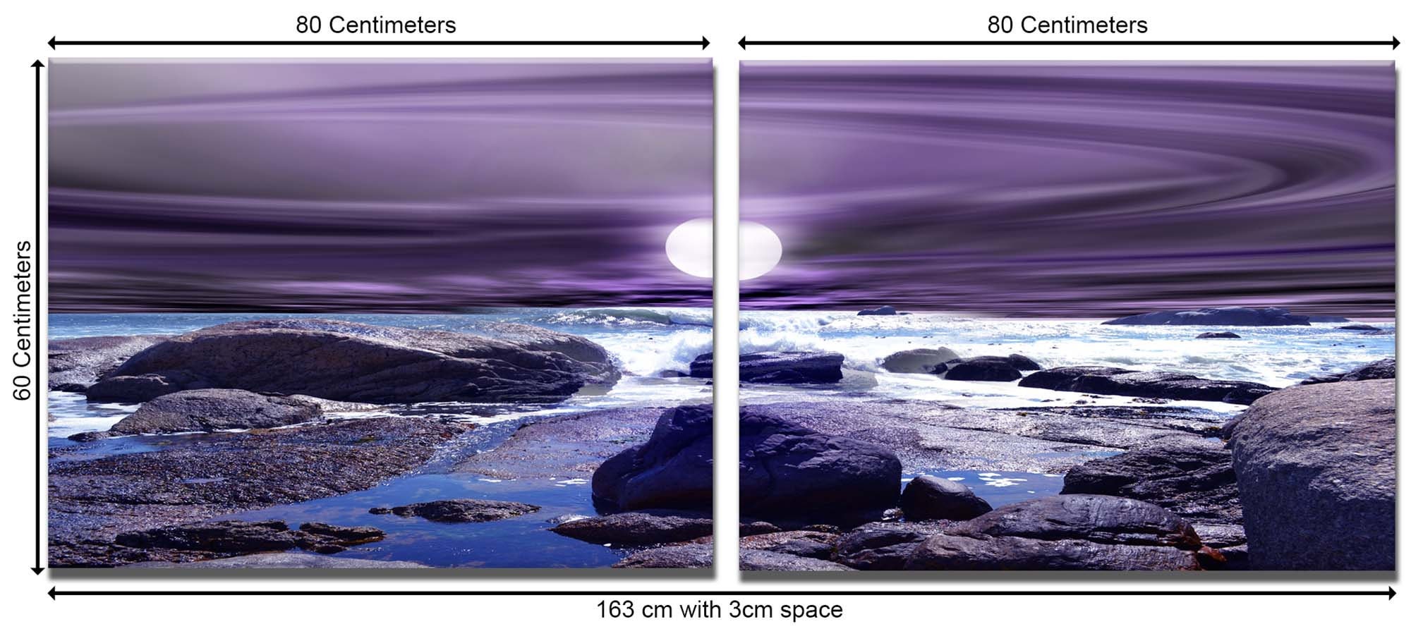 Quadro Paesaggio Mare Tramonto Viola Sul Mare quadro stampa su tela