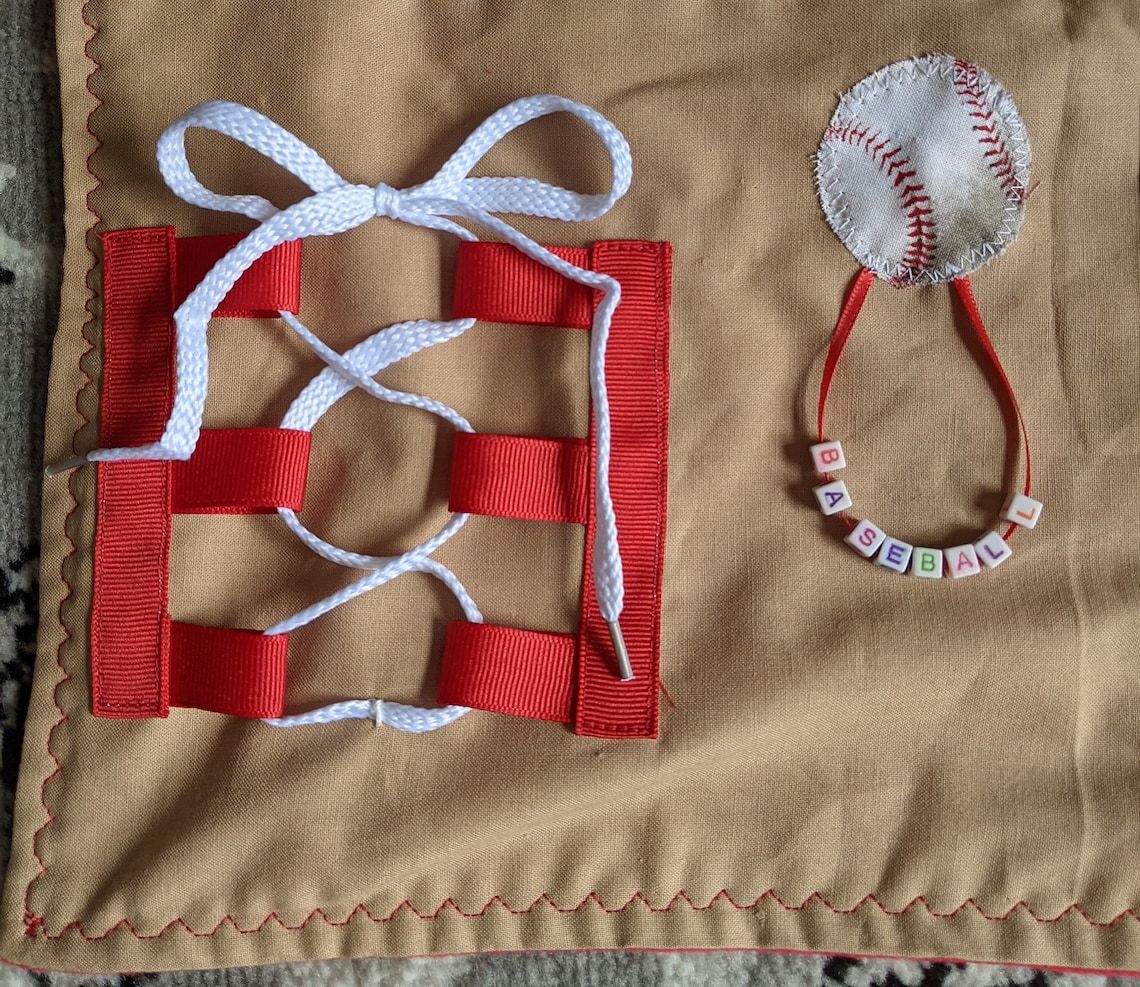 Fidget Blanket Baseball Blanket Busy Blanket Alzheimers Etsy