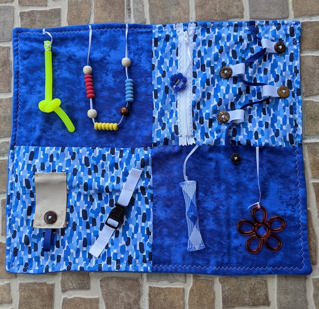 Fidget Activity Blanket, Sensory Quilt With Zipper, Beads, Buckle - Etsy