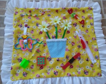 Springtime Fidget Blanket, Sensory Activity Quilt, Dementia Therapy