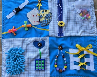 Fidget Blanket, Activity Blanket, Alzheimers, Dementia, Special Needs, Autism, Sensory Quilt, Lap Blanket, Busy Blanket, Busy Hands, Elderly