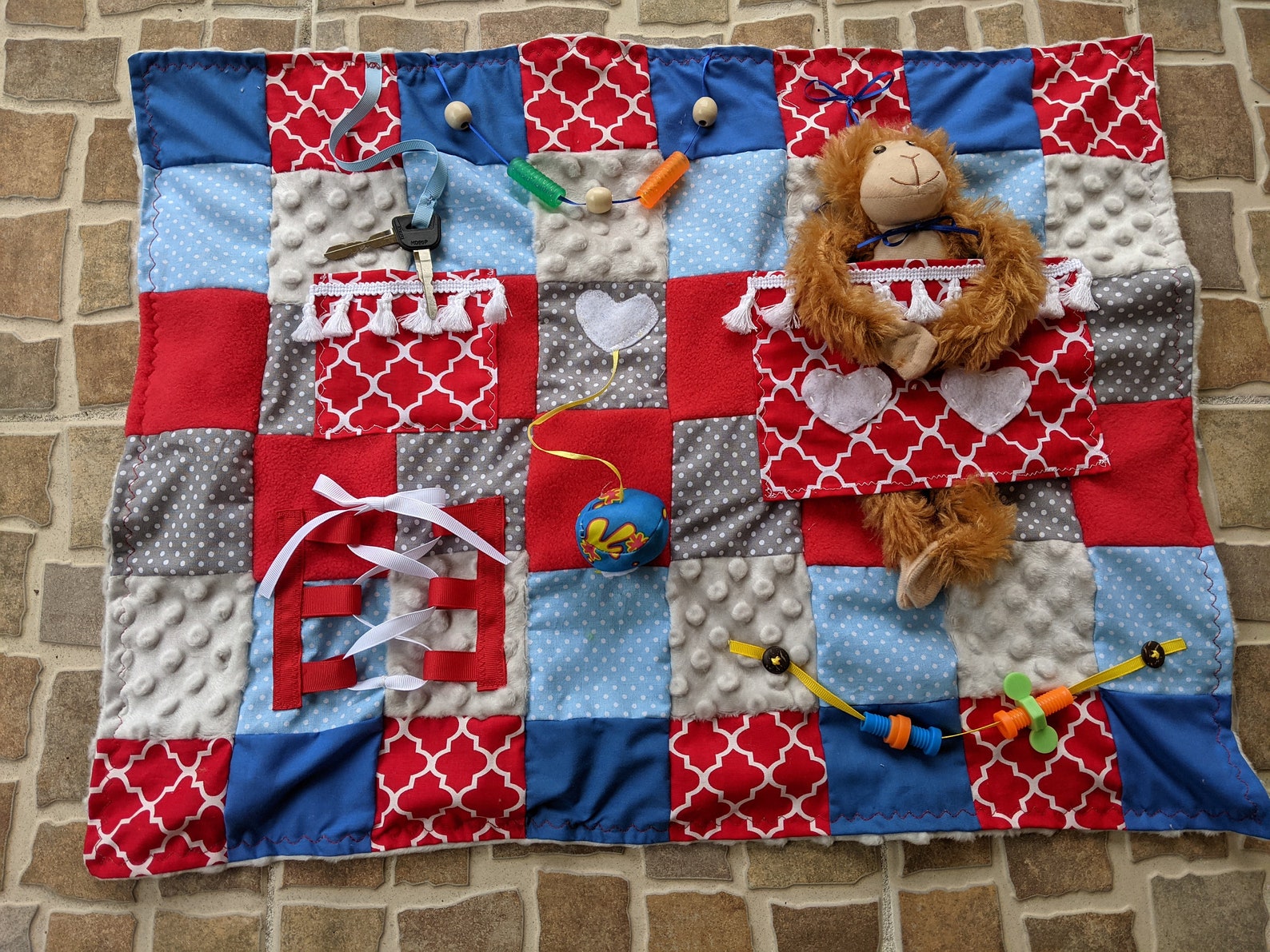 Fidget Quilt Activity Blanket Busy Blanket Sensory Blanket Etsy