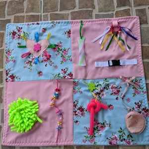 Fidget Blanket, Daisy Fidget Blanket, Activity Quilt, Sensory Quilt, Flower fidget Quilt, Alzheimers Gift, Dementia Gift, Autism Therapy
