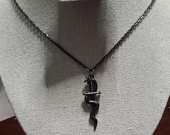 Blackadder Snake and Sword Pendant Metal Chain Necklace (2 color options)