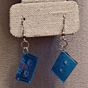 Neon Acrylic Cassette Tape Dangle Earrings