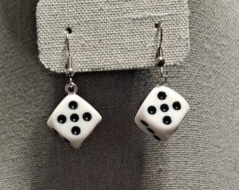 D6 Dice Dangle Earrings (Various Colors)