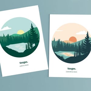 lot 2 cartes postales Vosges - montagne
