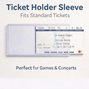 Ticket Stub Holders - For Concerts, Ticketmaster Events, Sporting events,Lottery Tickets