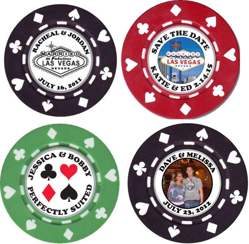 25 Custom Unique Wedding Poker Chip Favors