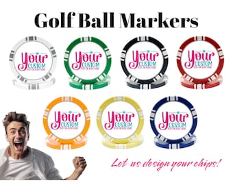 25 Custom Golf Ball Markers With Carrying Tube, Golf Ball Markers, Golf Markers, Poker Chip, Poker Chip Golf Ball Markers, Bachelor Party