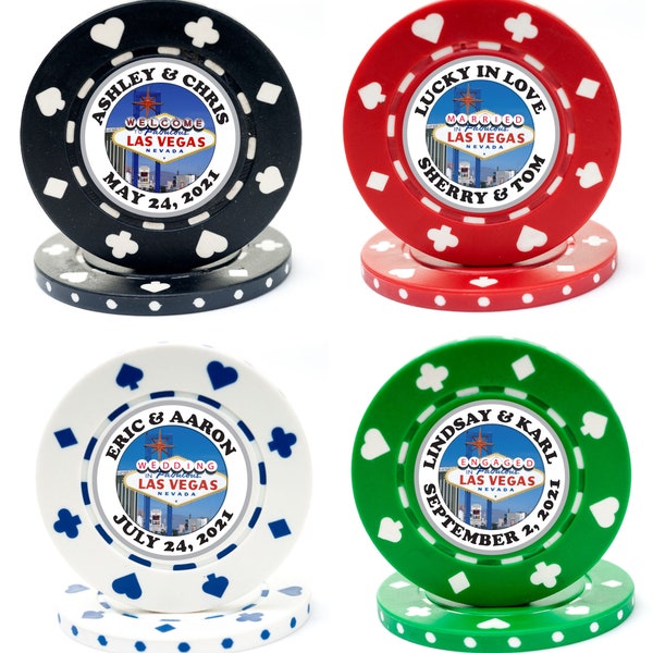 50 LAS VEGAS WEDDING Magnetic Poker Chips