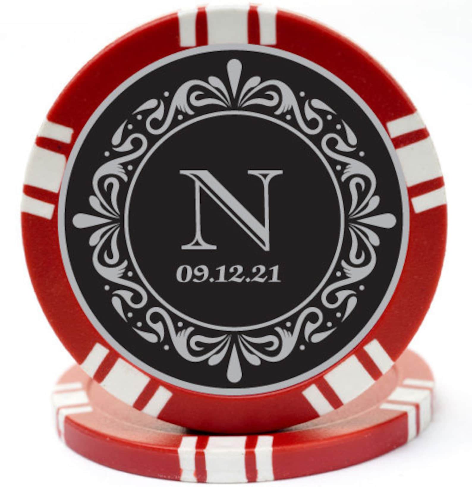 25 Custom Monogram Wedding Poker Chips Poker Chip Favor Etsy