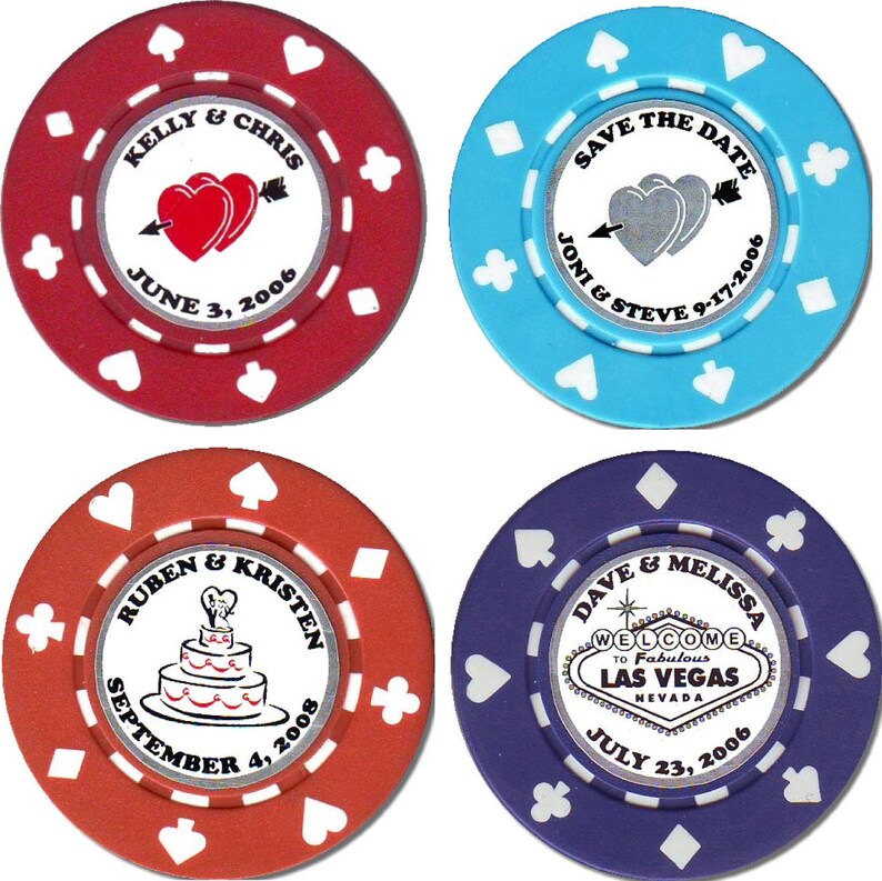 25 Custom Unique Wedding Poker Chip Favors