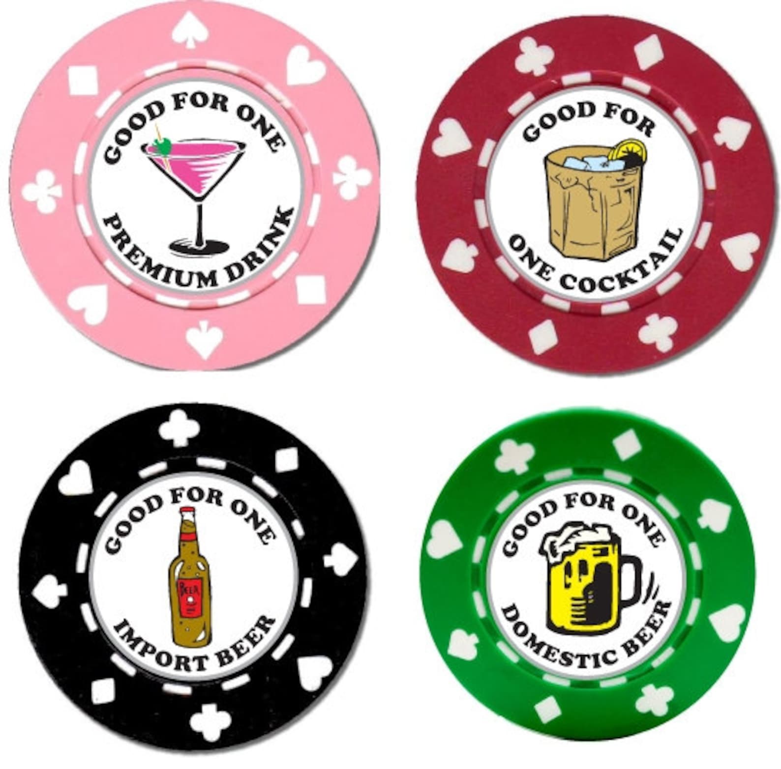 25 Custom Drink Chips Drink Token Free Drink Drink Chips Etsy