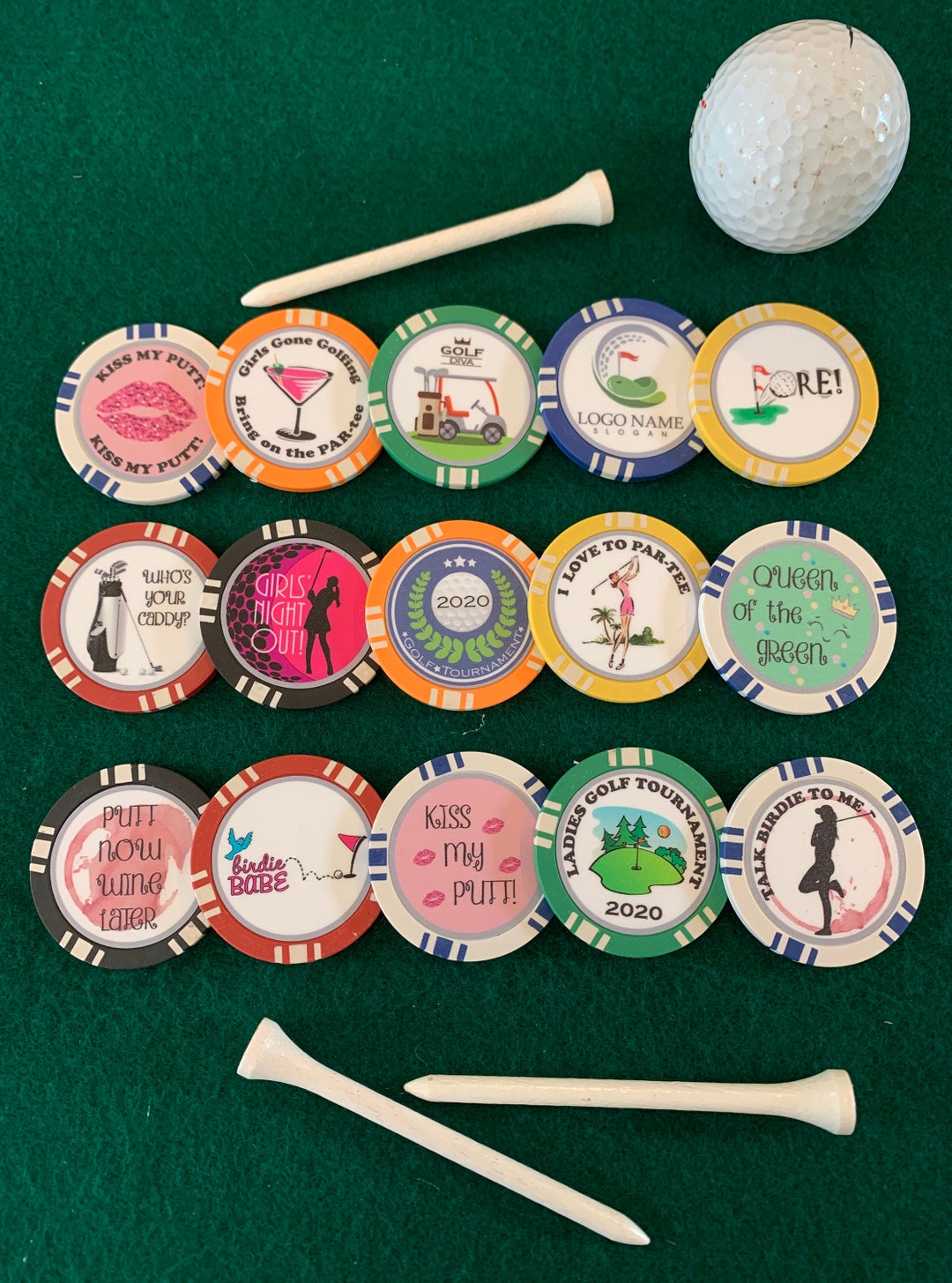 25 Ladies Golf Ball Markers Includes Carrying Case, Ladies Night, Women