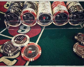 100 Custom Poker Chips with Case, Personalized Poker Chips, Full Color Logo Chips, Party Pack, Custom Chip Set